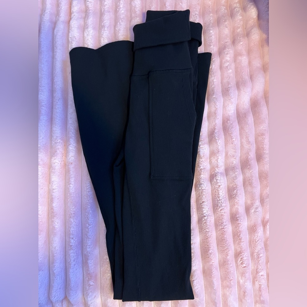 aerie ribbed flare leggings